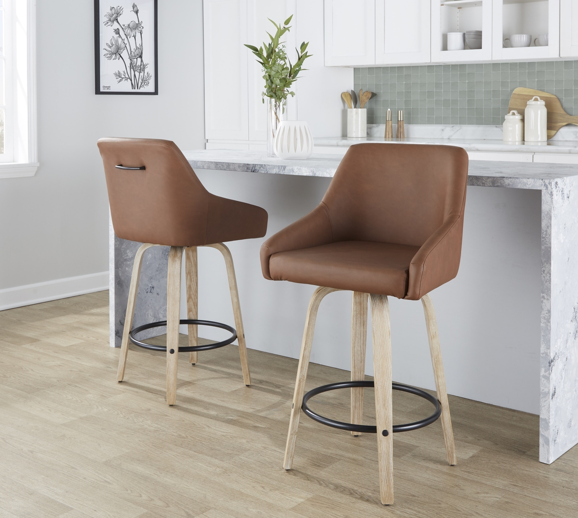 Ashlynd III Camel Swivel Counter Height Stool, Set of 2 - Thumbnail - Image 3