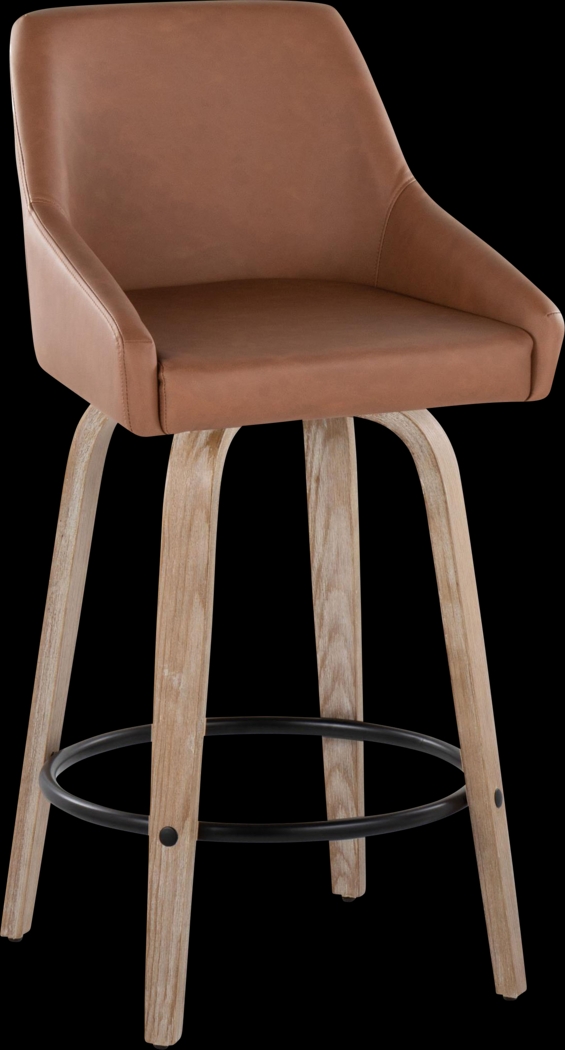 Ashlynd III Camel Swivel Counter Height Stool, Set of 2 - Thumbnail - Image 4