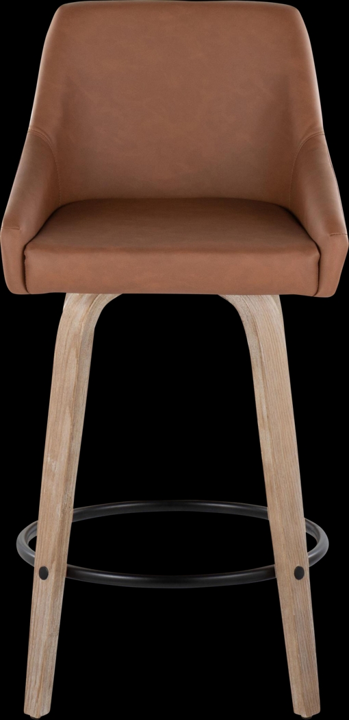 Ashlynd III Camel Swivel Counter Height Stool, Set of 2 - Thumbnail - Image 8