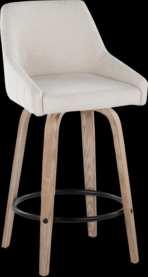 Ashlynd III Cream Swivel Counter Height Stool, Set of 2 - Thumbnail - Image 4