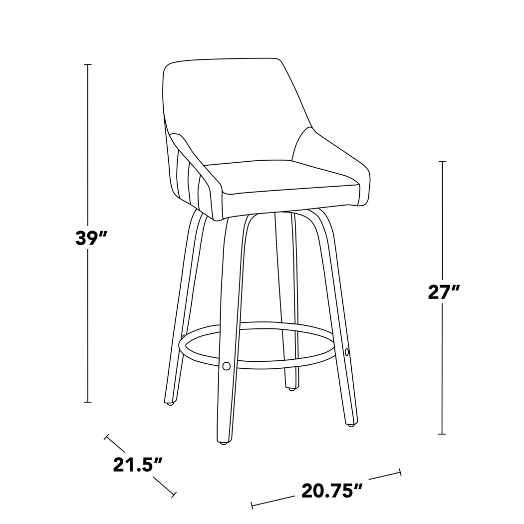 Ashlynd III Cream Swivel Counter Height Stool, Set of 2 - Thumbnail - Image 10