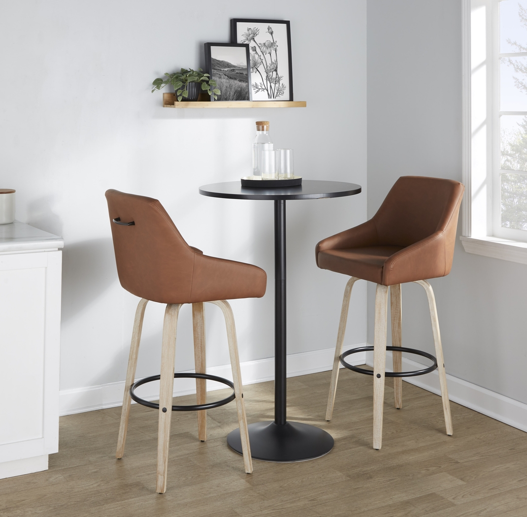 Ashlynd IV Camel Swivel Barstool, Set of 2 - Thumbnail - Image 5