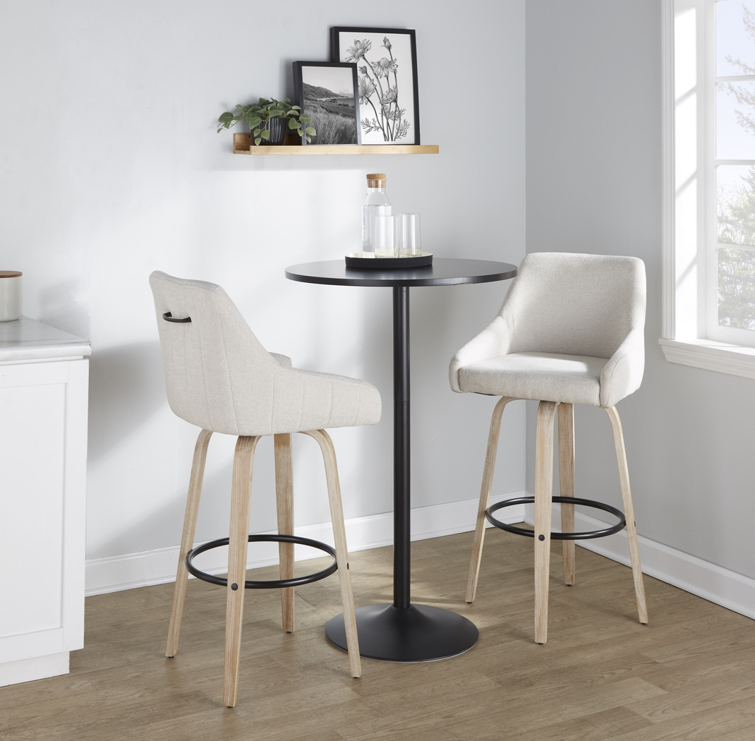 Ashlynd IV Cream Swivel Barstool, Set of 2 - Thumbnail - Image 4