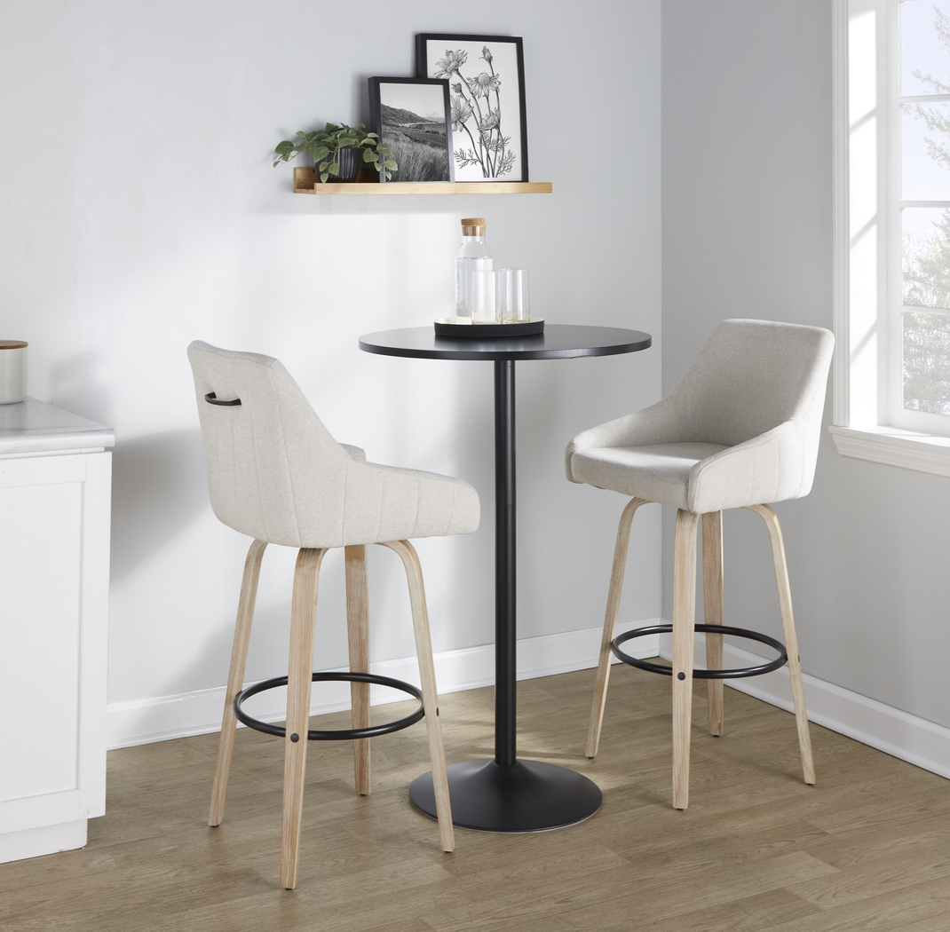 Ashlynd IV Cream Swivel Barstool, Set of 2 - Thumbnail - Image 5