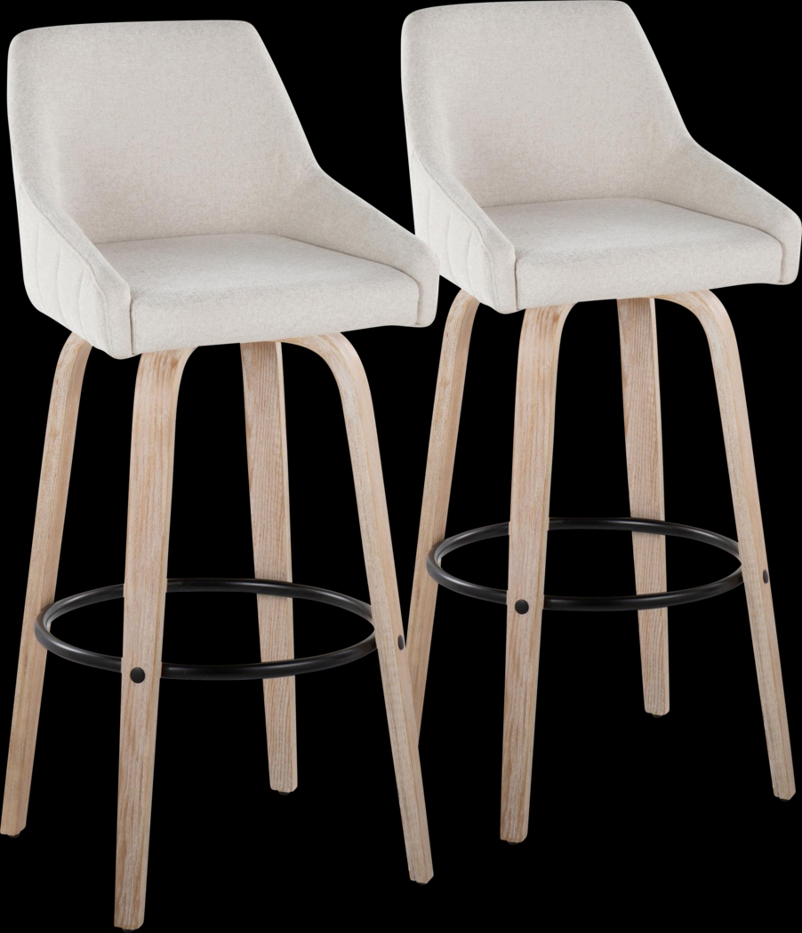 Ashlynd IV Cream Swivel Barstool, Set of 2 - Thumbnail - Image 1