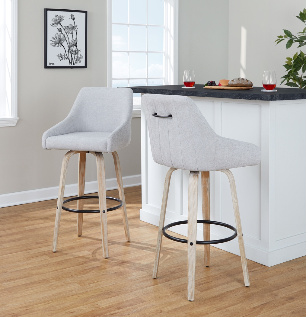 Ashlynd IV Gray Swivel Barstool, Set of 2 - Thumbnail - Image 2