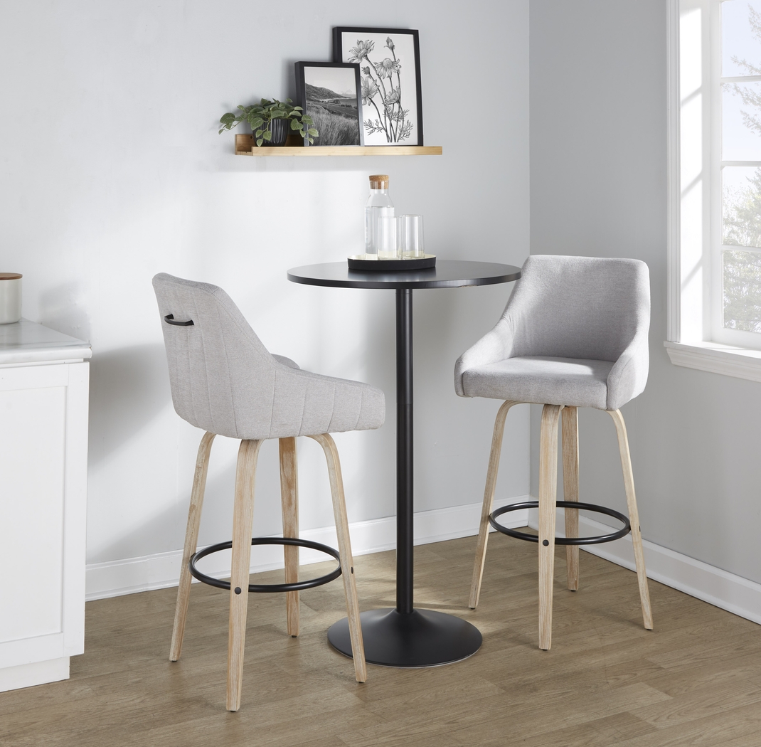 Ashlynd IV Gray Swivel Barstool, Set of 2 - Thumbnail - Image 5