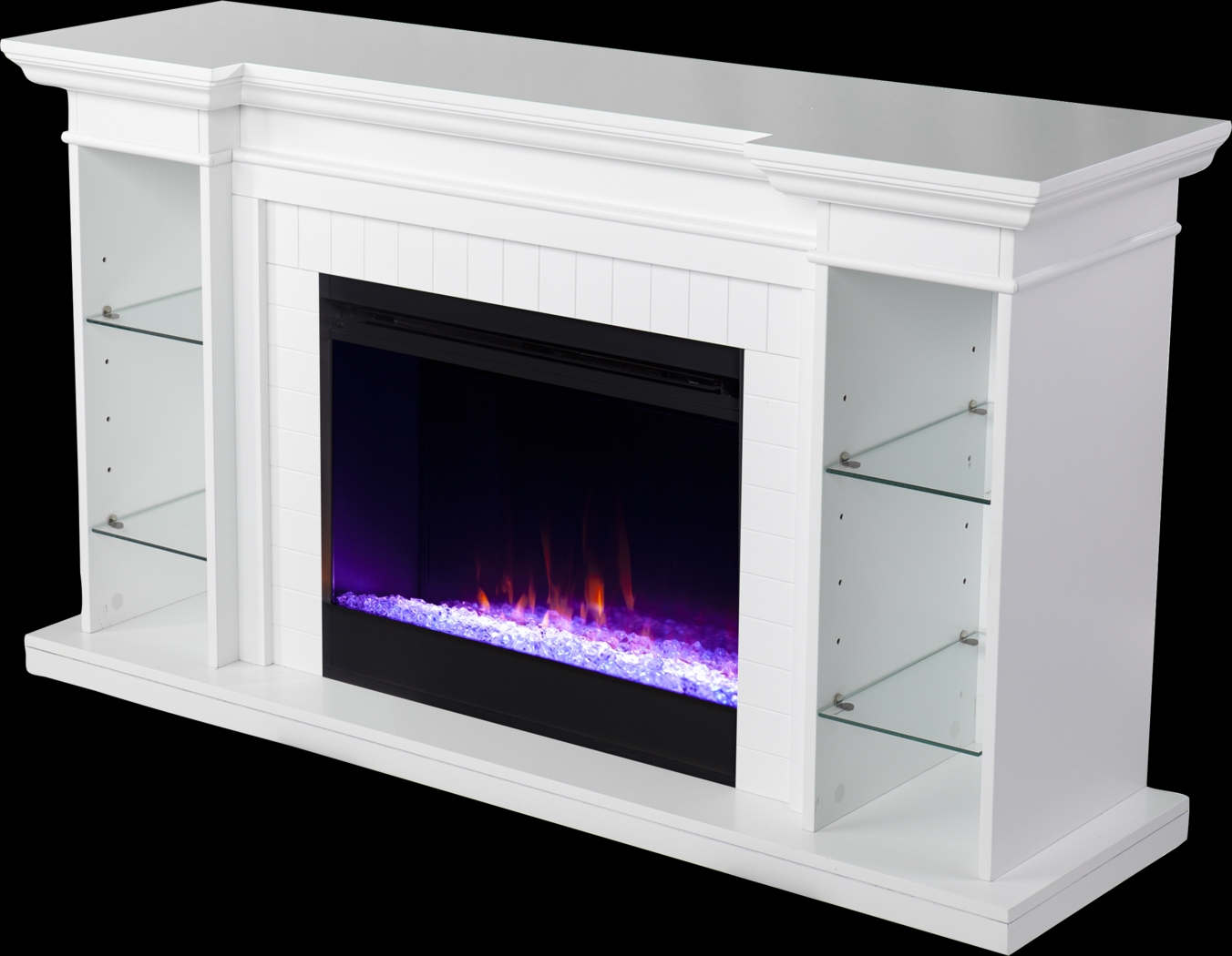 Ashprington I White 55 in. Console, With Color Changing Electric Fireplace - Thumbnail - Image 1