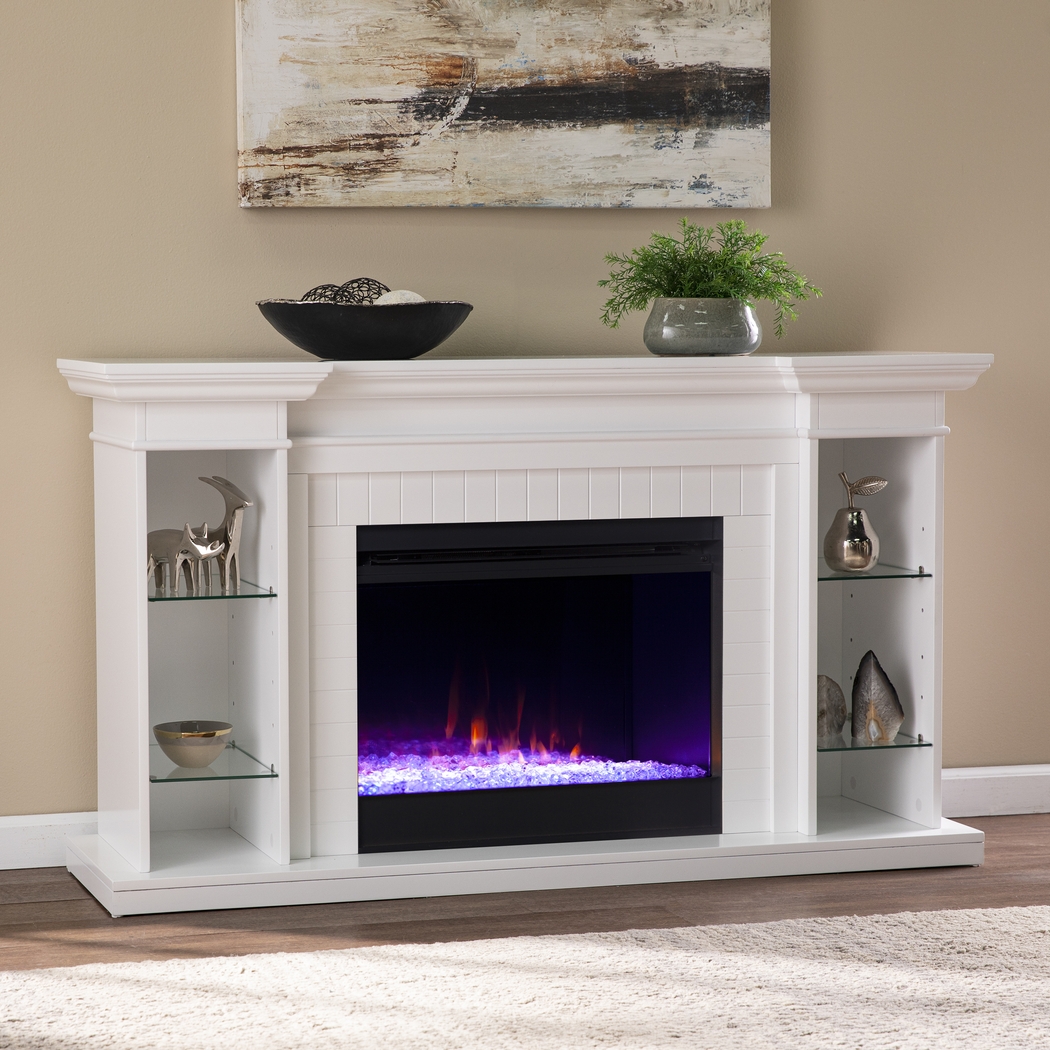 Ashprington I White 55 in. Console, With Color Changing Electric Fireplace - Thumbnail - Image 2