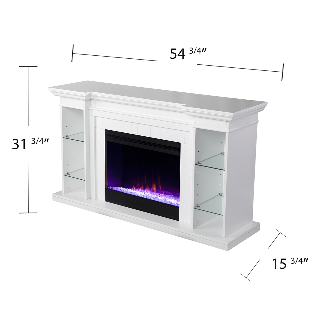 Ashprington I White 55 in. Console, With Color Changing Electric Fireplace - Thumbnail - Image 3