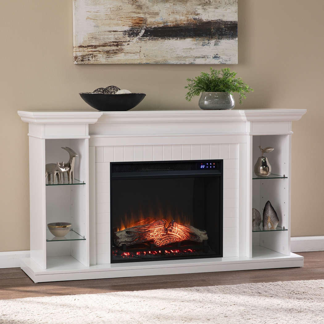 Ashprington IV White 55 in. Console, With Touch Screen Electric Fireplace - Thumbnail - Image 2