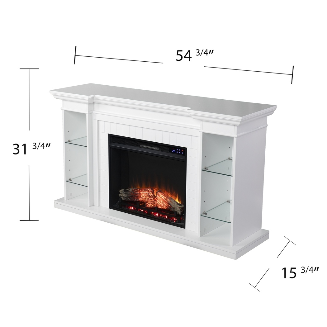Ashprington IV White 55 in. Console, With Touch Screen Electric Fireplace - Thumbnail - Image 3