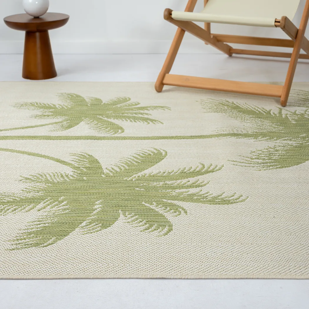 Ashsano Beige/Green 5' x 7' Indoor/Outdoor Rug - Image 6