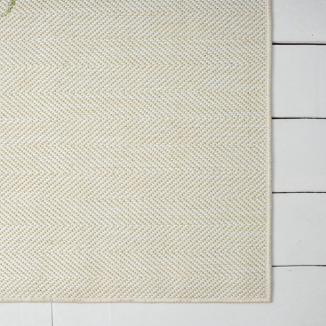 Ashsano Beige/Green 7'9 x 9'9 Indoor/Outdoor Rug - Thumbnail - Image 3