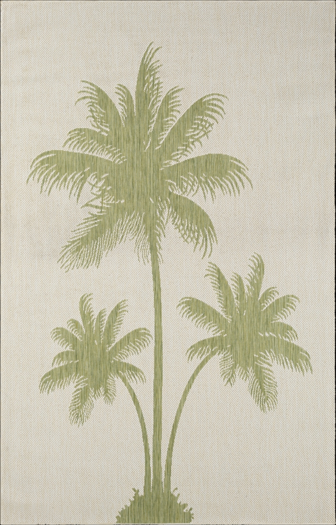 Ashsano Beige/Green 7'9 x 9'9 Indoor/Outdoor Rug - Thumbnail - Image 1