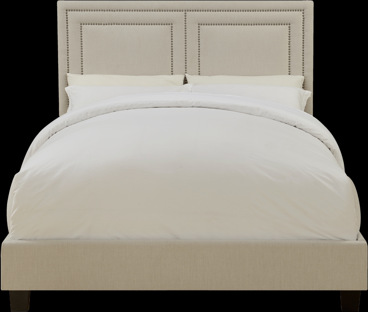 Ashton Avenue White Queen Upholstered Bed - Thumbnail - Image 1