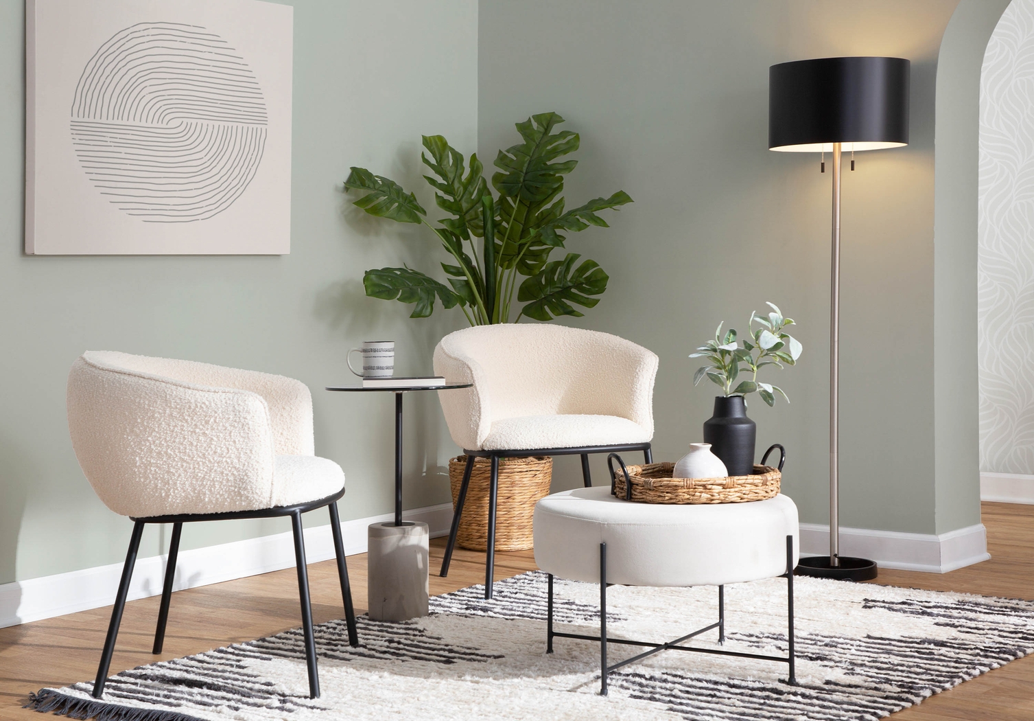 Aslande White Accent Chair - Thumbnail - Image 9