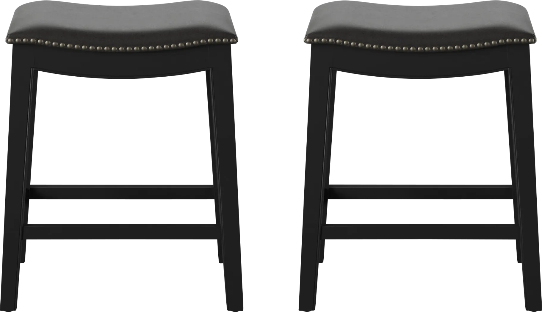 Aspasia Black Counter Height Stool, Set of 2 - Thumbnail - Image 2