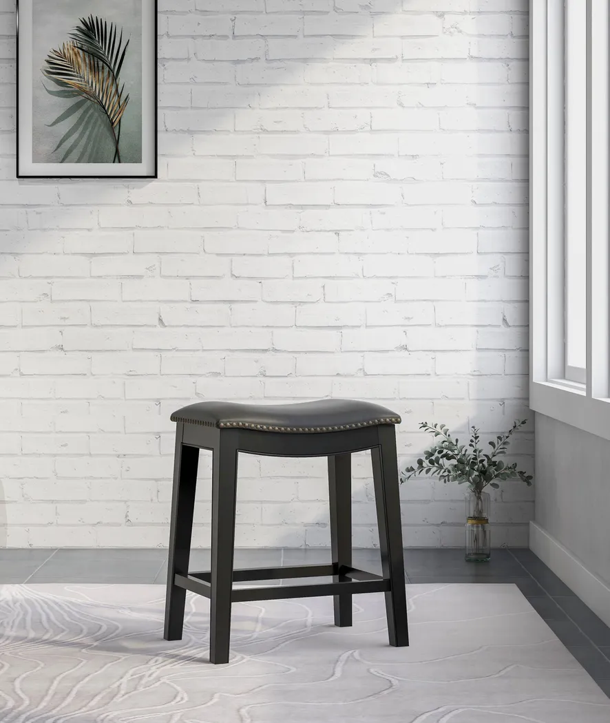 Aspasia Black Counter Height Stool, Set of 2 - Thumbnail - Image 4