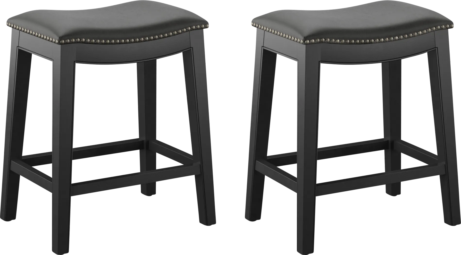 Aspasia Black Counter Height Stool, Set of 2 - Thumbnail - Image 1
