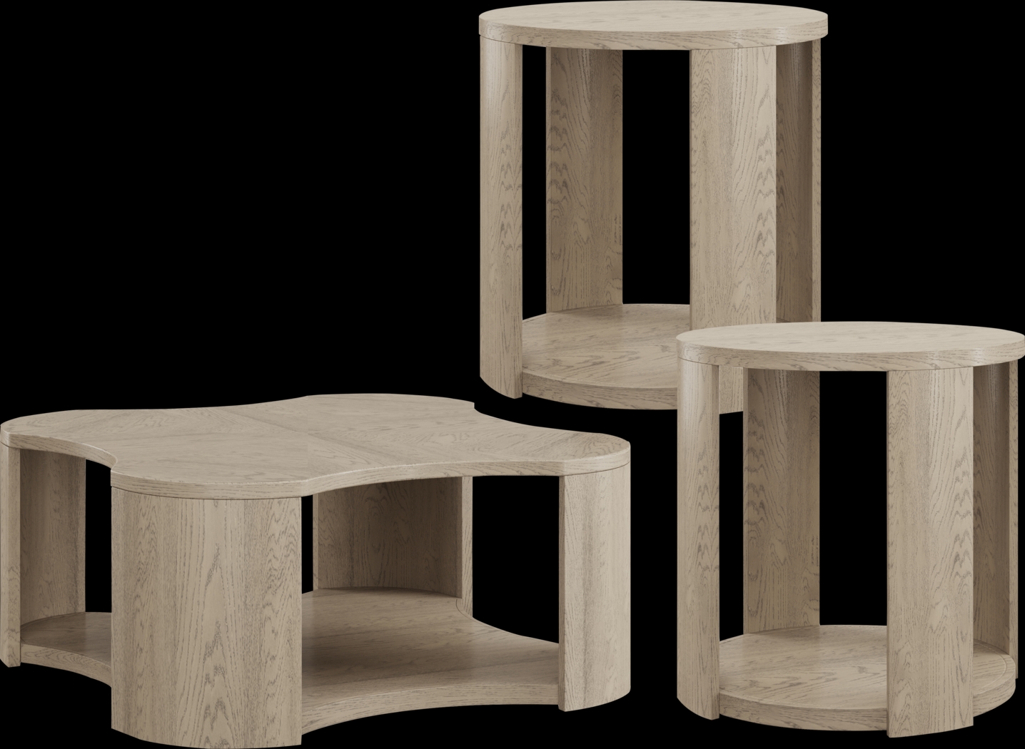 Aspen Grove Tan 3 Pc Table Set - Thumbnail - Image 1