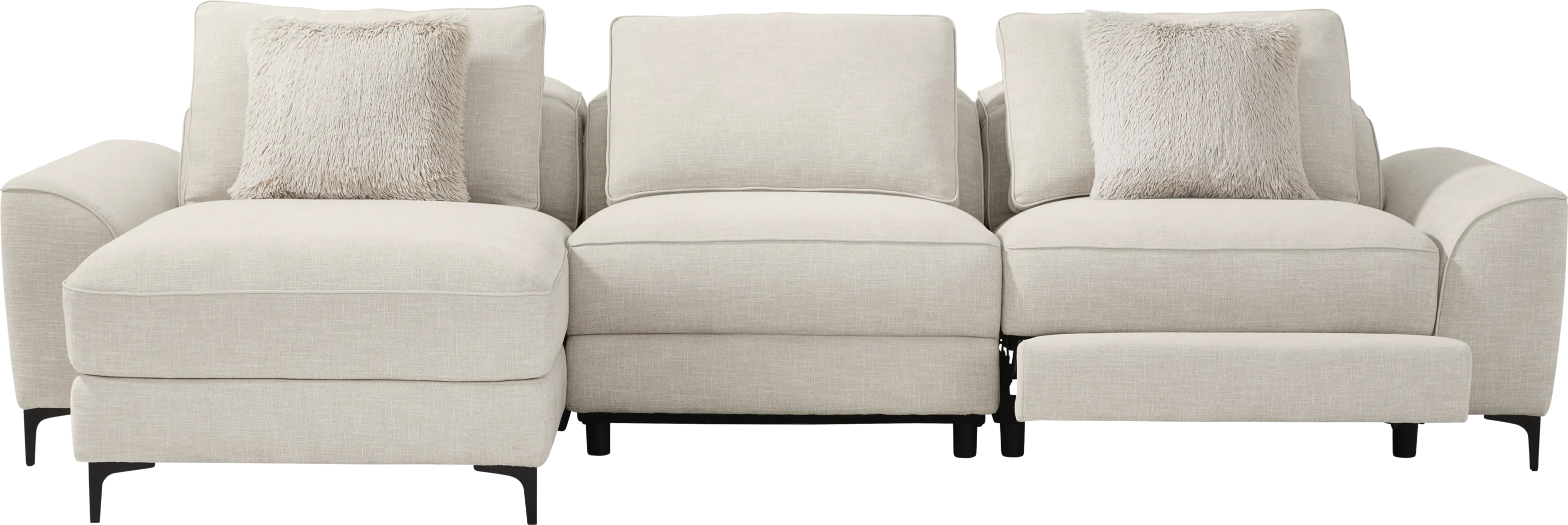 Aspen Sand 3 Pc Dual Power Reclining Sectional - Thumbnail - Image 1