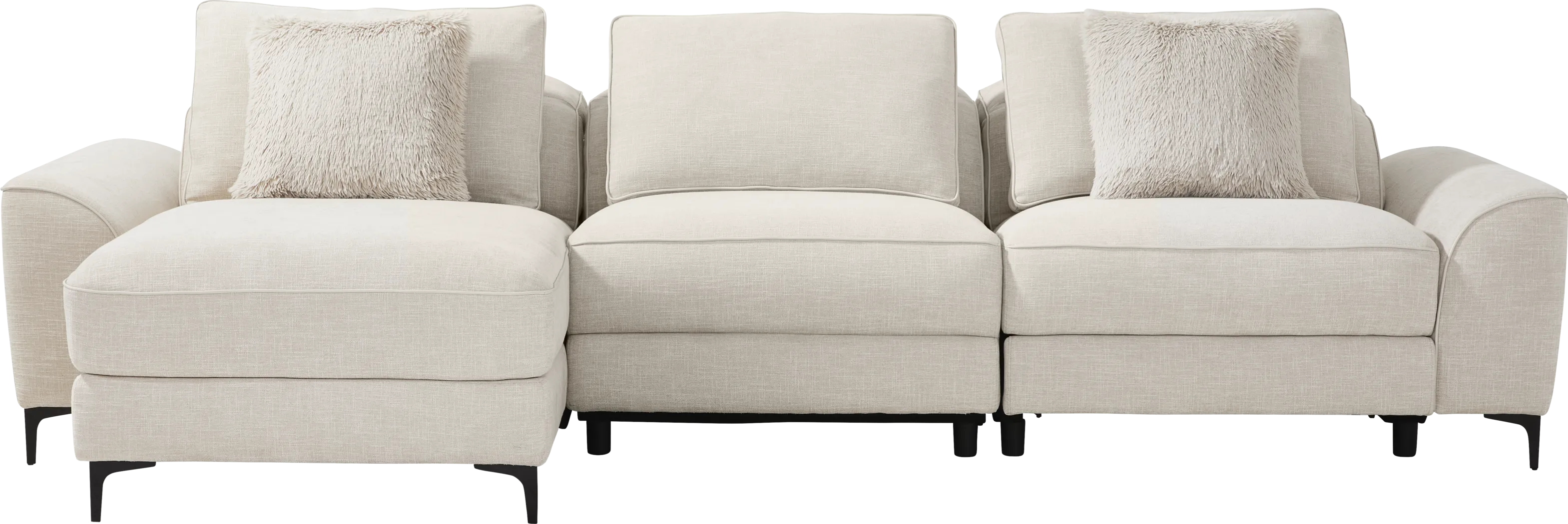 Aspen Sand 3 Pc Dual Power Reclining Sectional - Thumbnail - Image 3