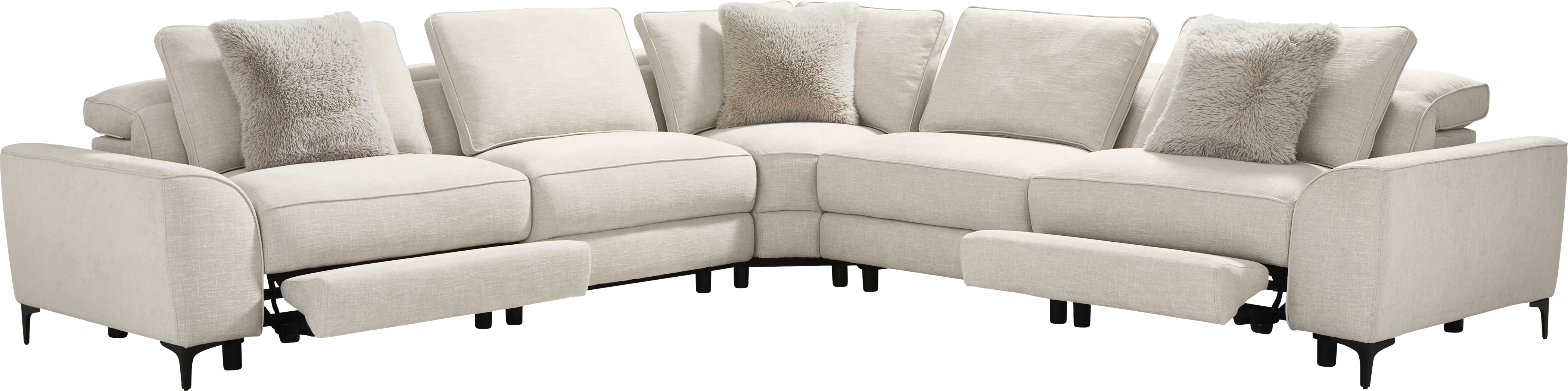 Aspen Sand 5 Pc Dual Power Reclining Sectional - Thumbnail - Image 1