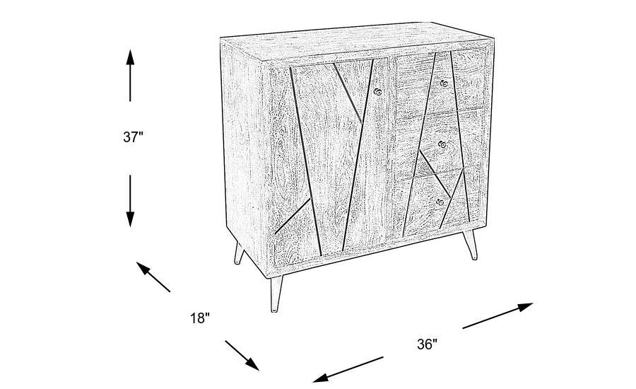 Dimension Image. Please refer to the Dimension Tab on this page for dimension details.