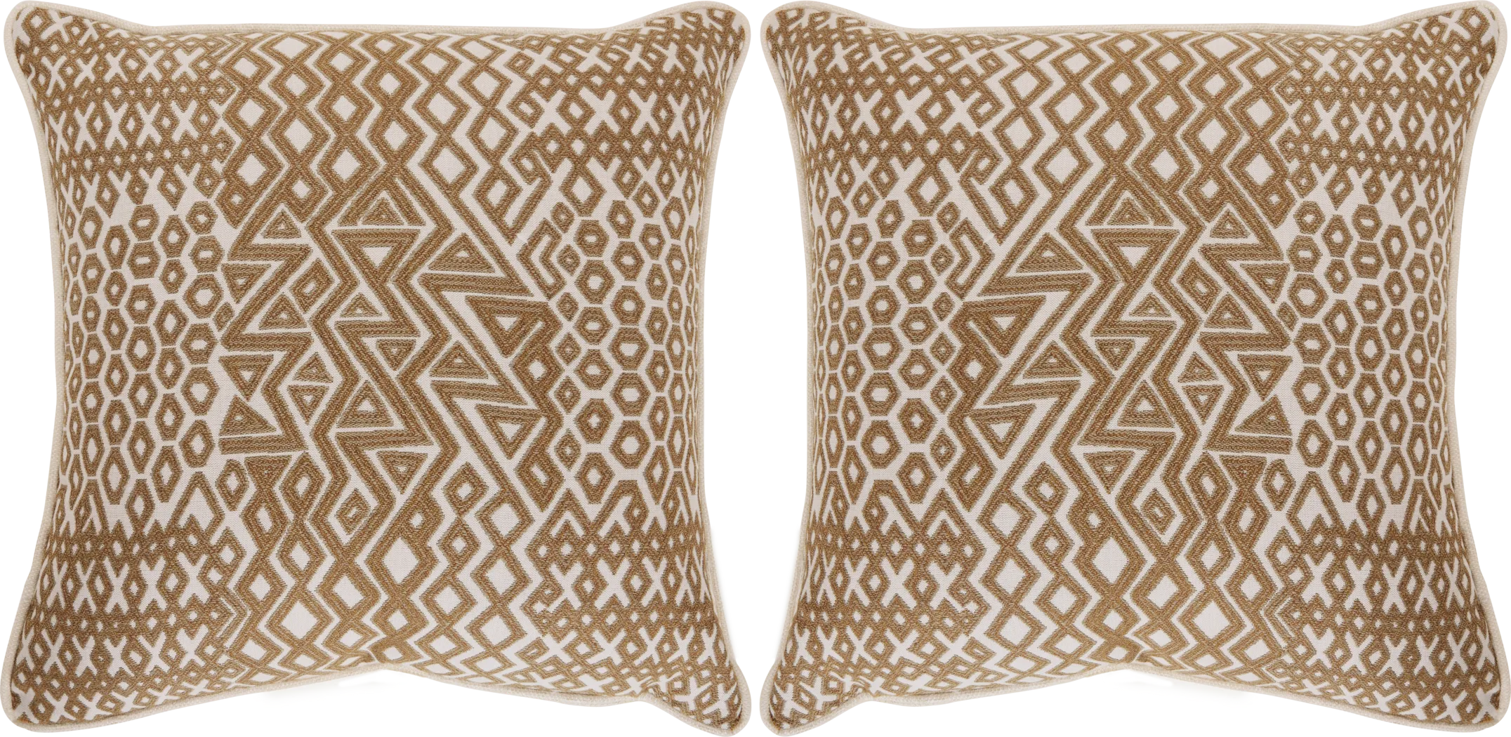 Assembly Cumin Caramel Indoor/Outdoor Accent Pillows, Set of Two - Thumbnail - Image 1