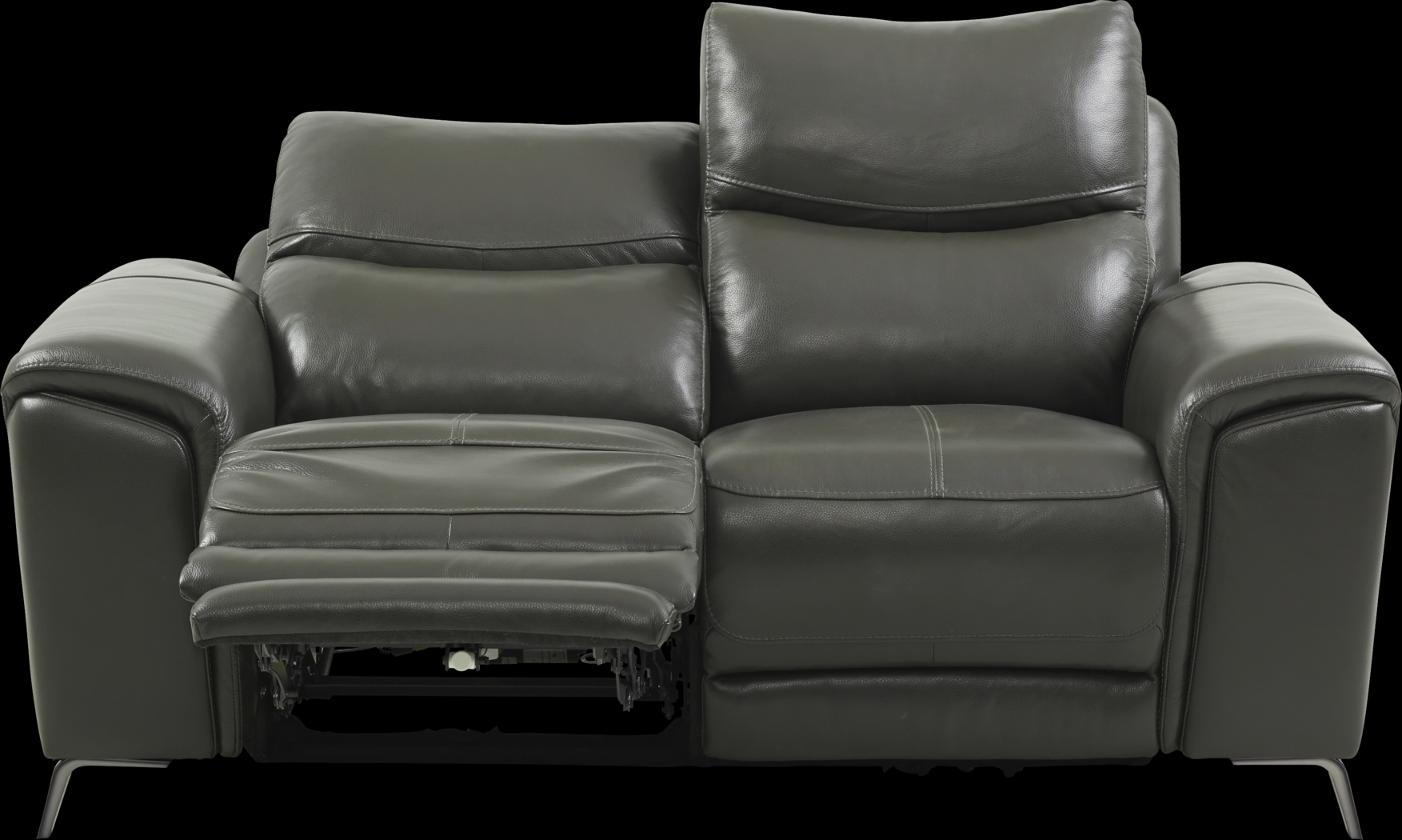 Astoria Heights Gray Leather Power Reclining Loveseat - Thumbnail - Image 3