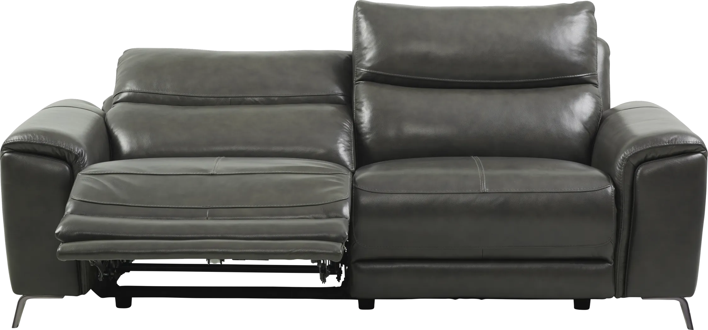 Astoria Heights Gray Leather Power Reclining Sofa - Thumbnail - Image 3