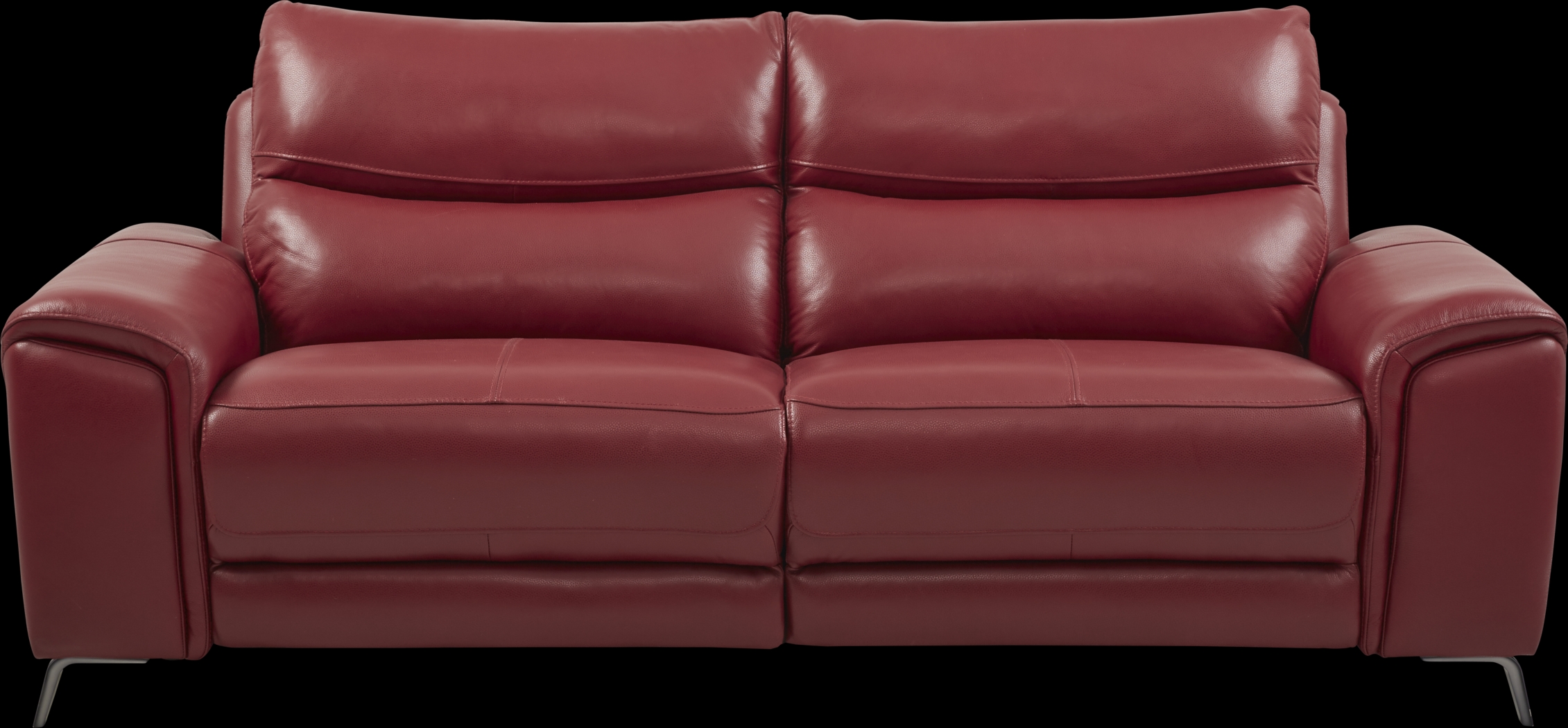 Astoria Heights Red Leather Power Reclining Sofa - Thumbnail - Image 2