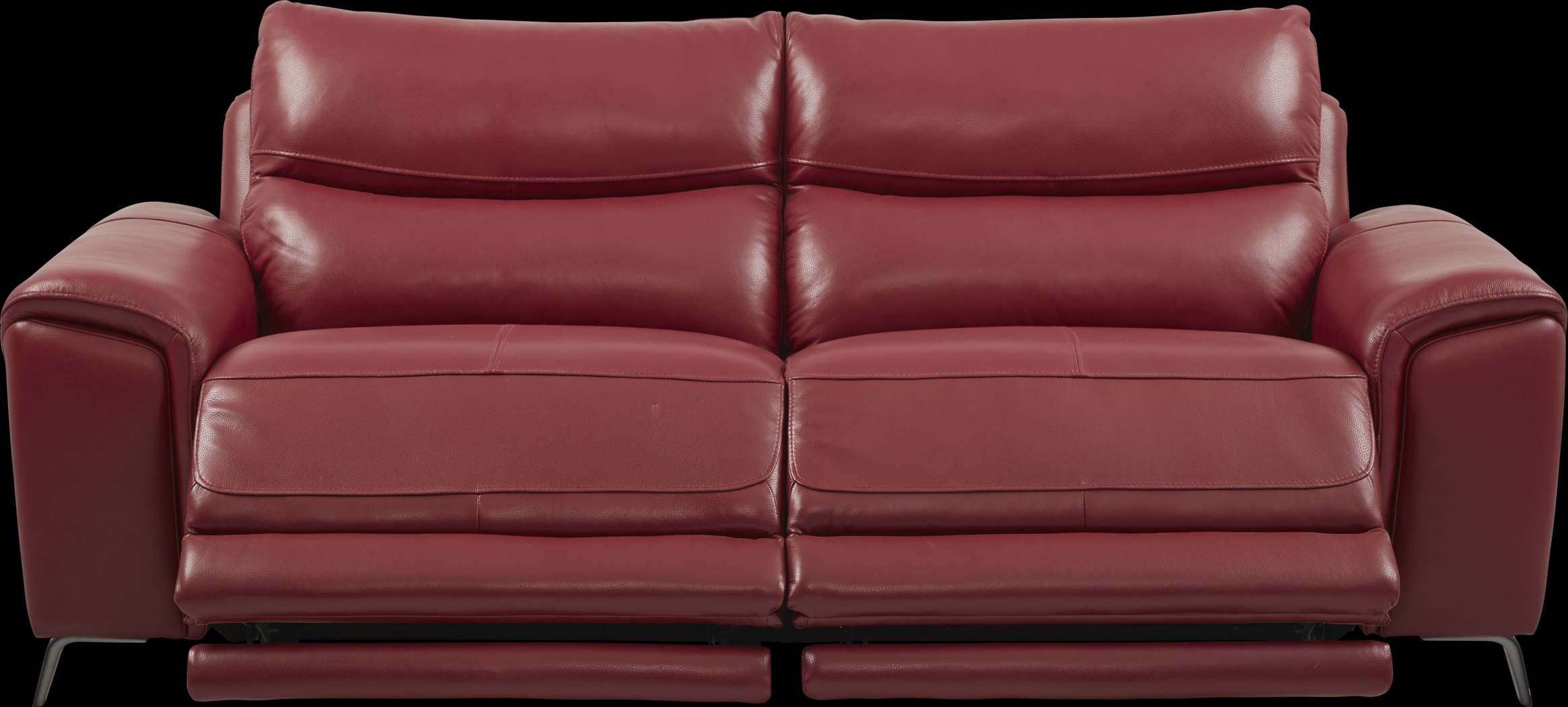 Astoria Heights Red Leather Power Reclining Sofa - Thumbnail - Image 1