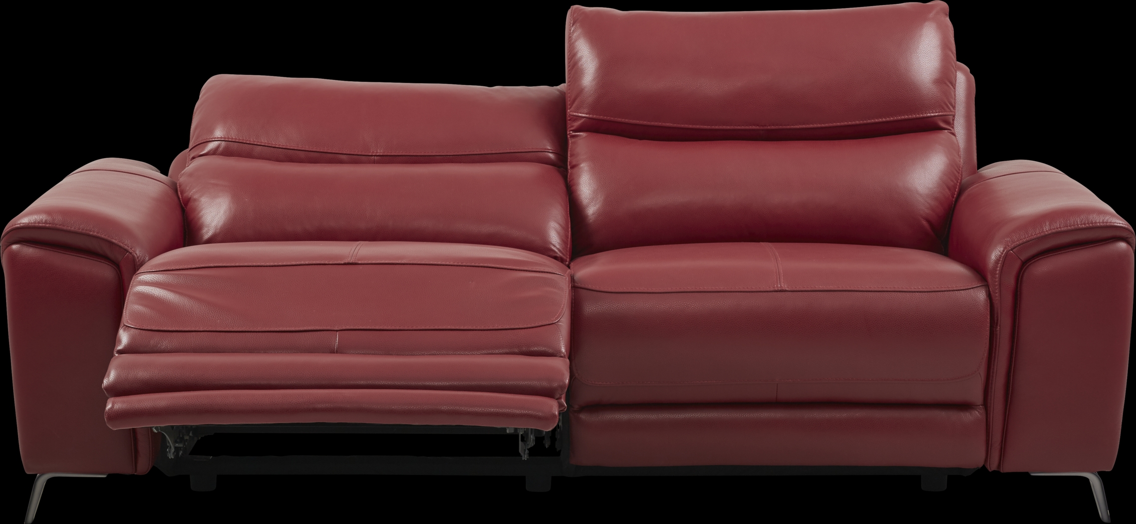 Astoria Heights Red Leather Power Reclining Sofa - Thumbnail - Image 3