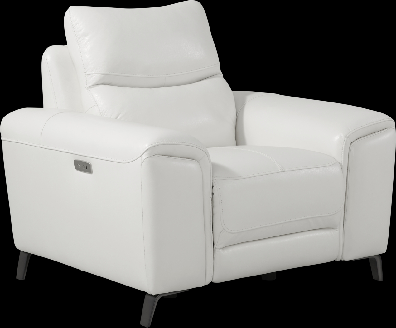 Astoria Heights White Leather Power Recliner - Thumbnail - Image 2