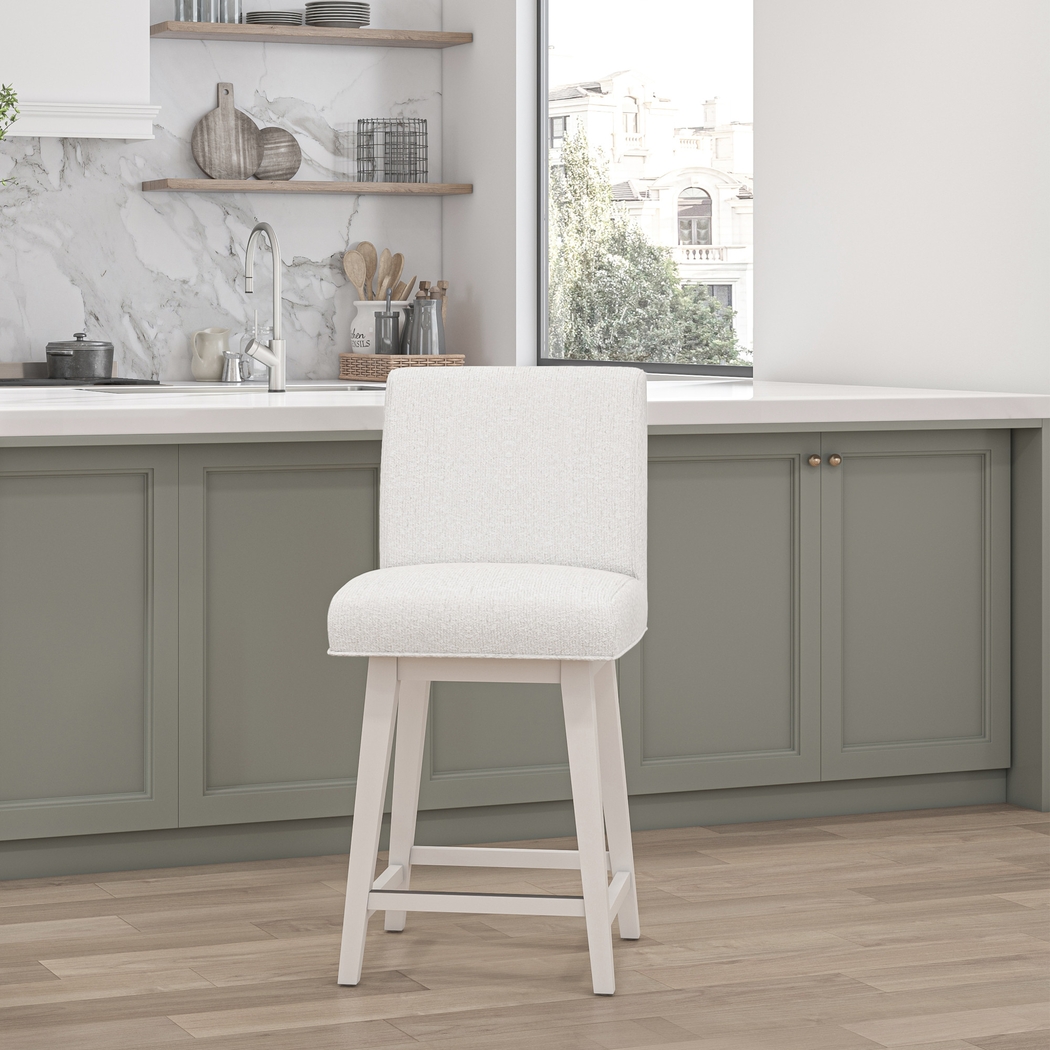 Nerton White Counter Height Adjustable Stool - Thumbnail - Image 2