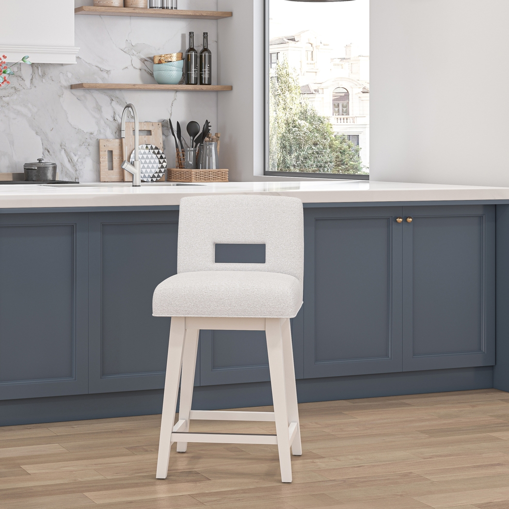 Jaek White Counter Height Adjustable Stool - Thumbnail - Image 2