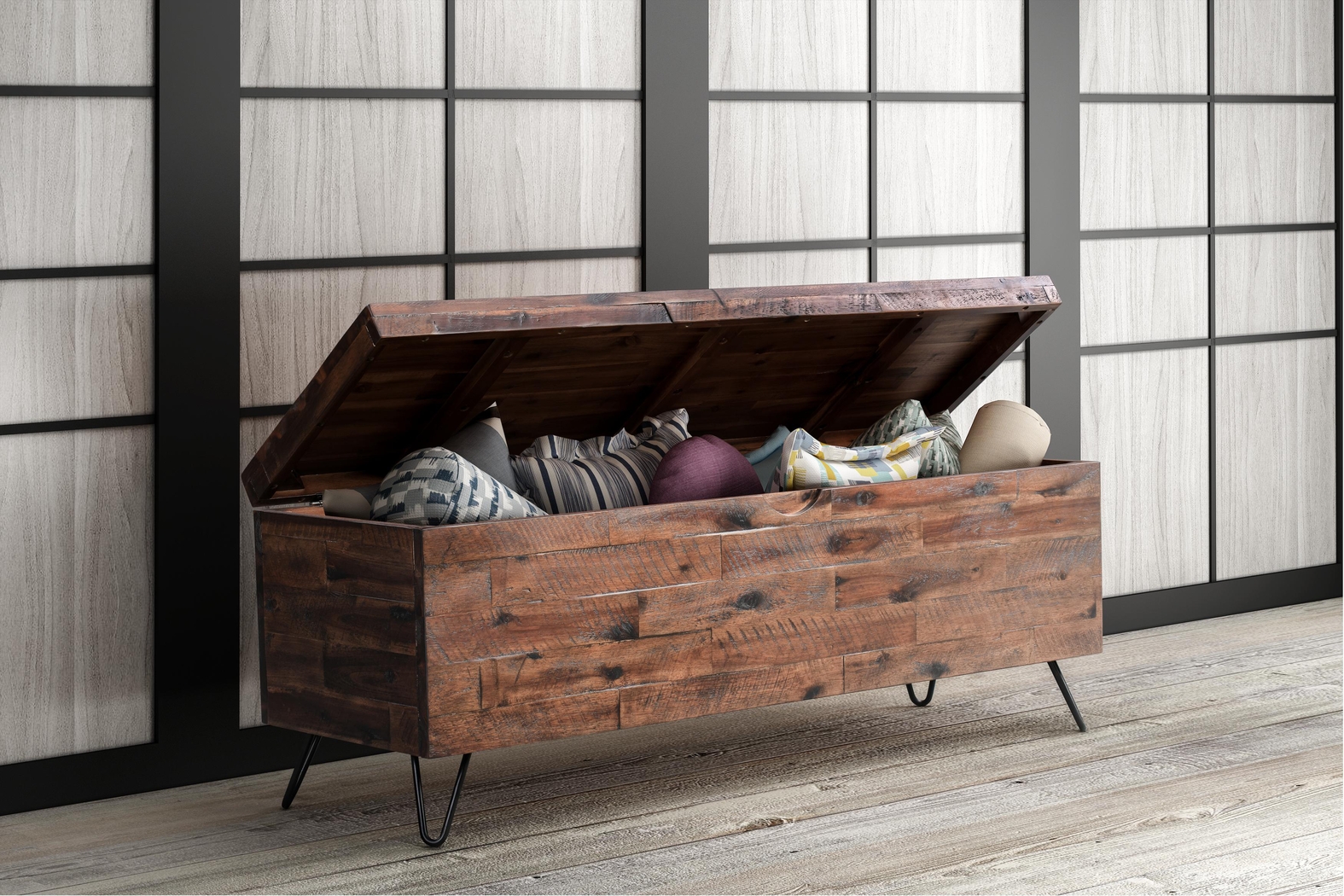 Athalien Brown Storage Bench - Thumbnail - Image 7