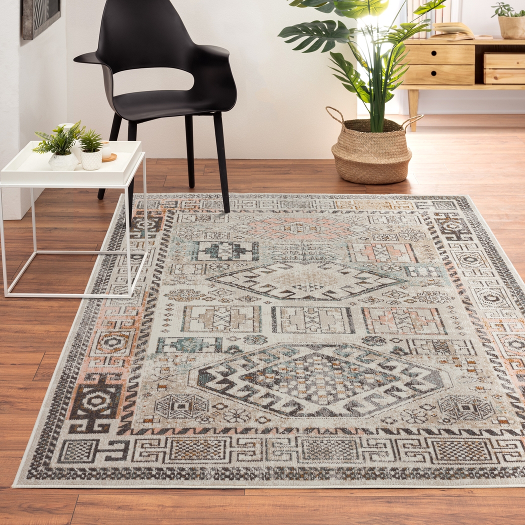 Athaton Cream/Multi 5'3 x 7'10 Indoor/Outdoor Rug - Thumbnail - Image 3