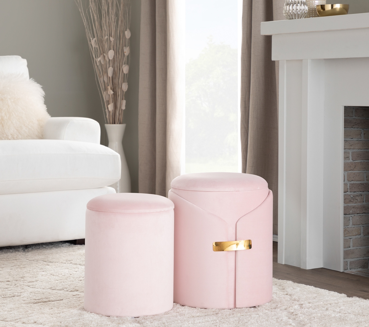Atholgate Blush Ottoman, Set of 2 - Thumbnail - Image 2