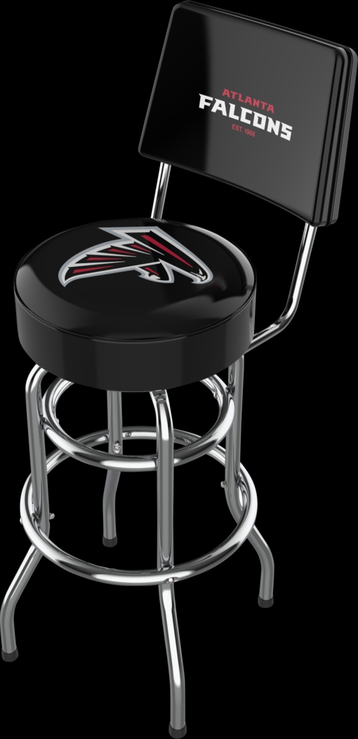Atlanta Falcons Black Swivel Barstool with Back - Thumbnail - Image 1
