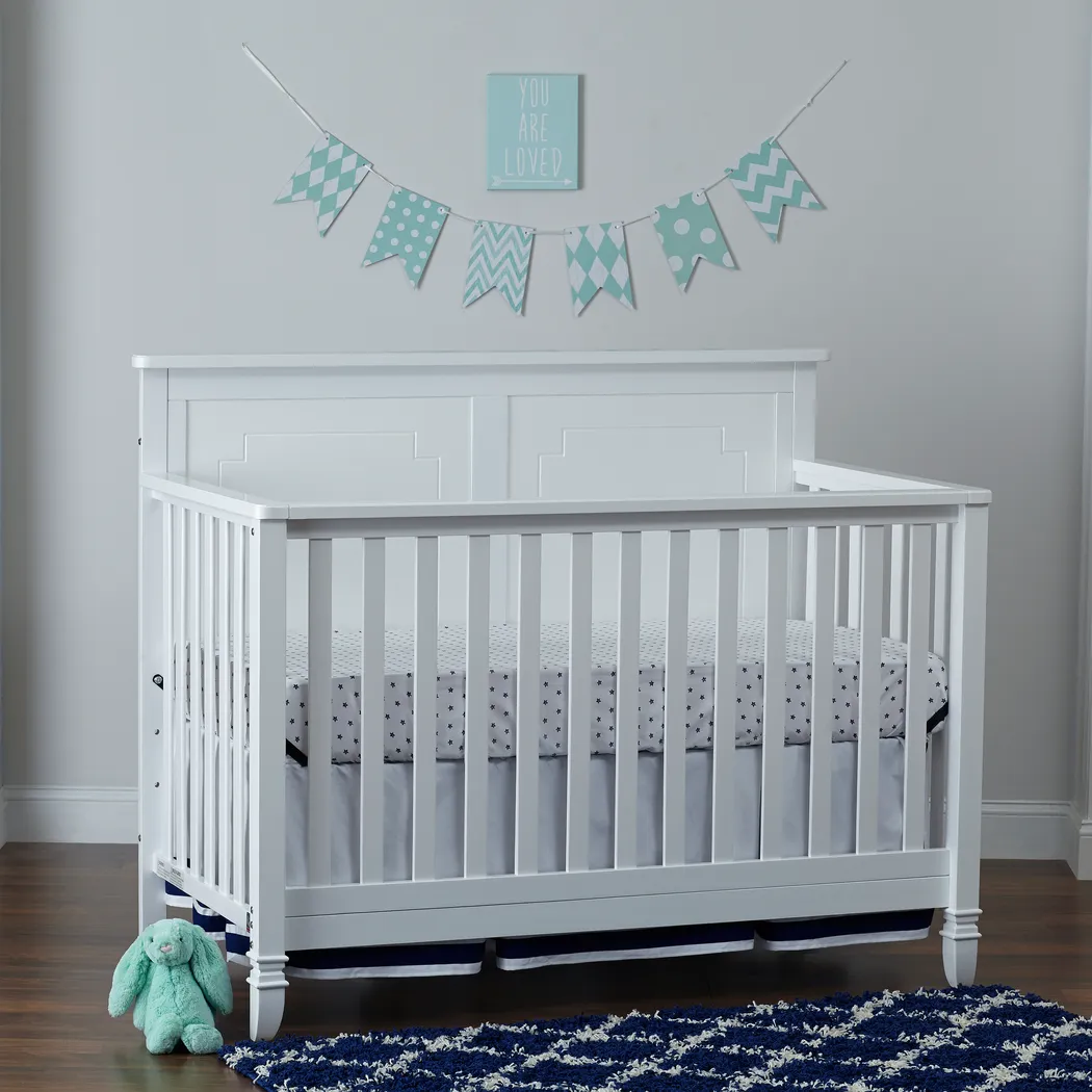 Atley White Convertible Crib with Toddler Rail - Thumbnail - Image 9