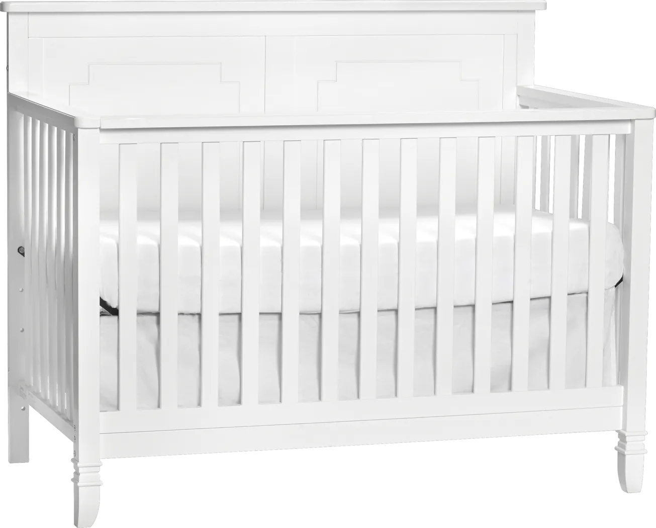 Atley White Convertible Crib with Toddler Rail - Thumbnail - Image 1