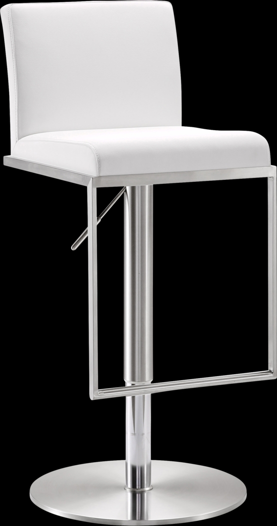 Atrani White Adjustable Swivel Barstool - Thumbnail - Image 1