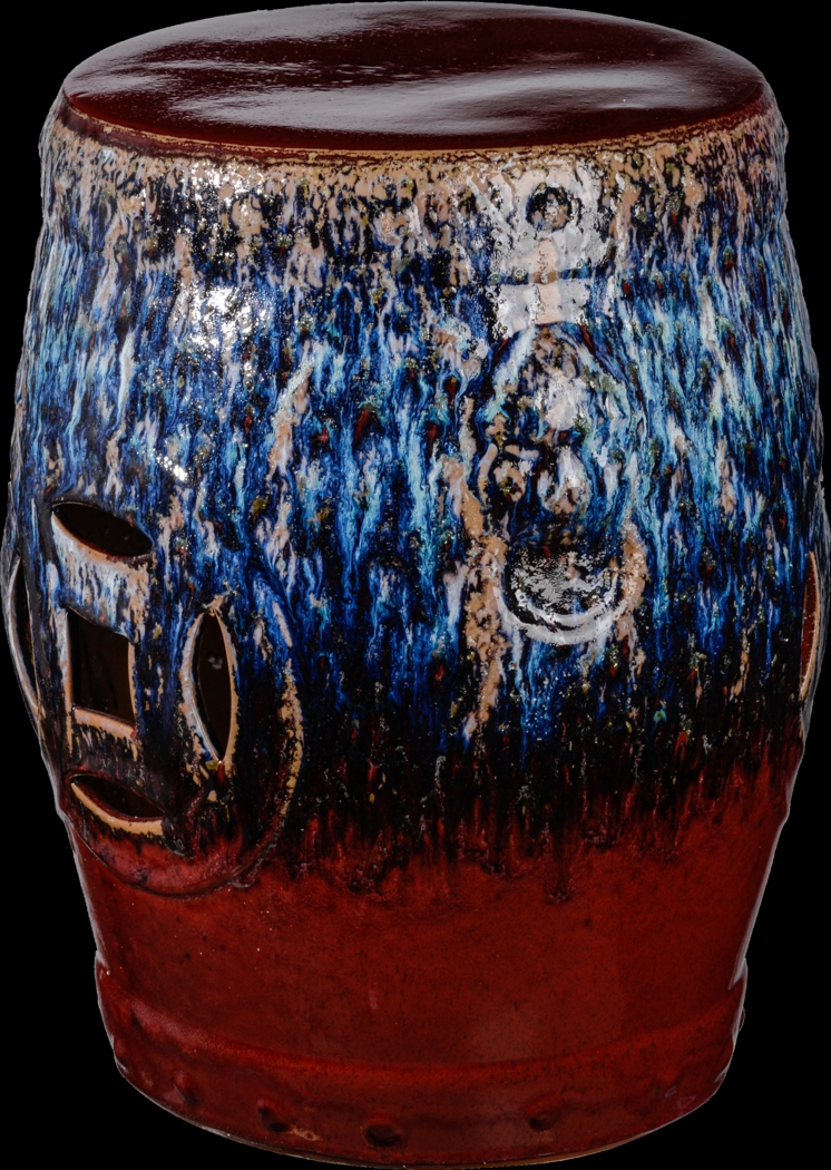 Attenbury Blue Indoor/Outdoor Stool - Thumbnail - Image 1