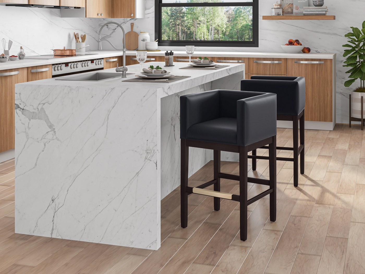 Atterbrock Black Counter Height Stool - Thumbnail - Image 2