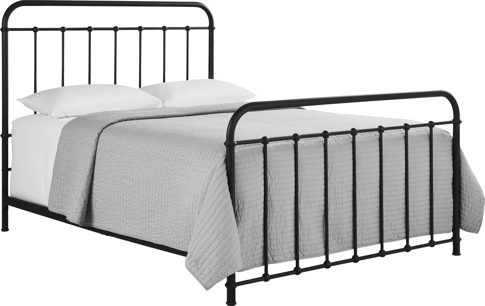 Atticus Black Queen Metal Bed - Thumbnail - Image 2