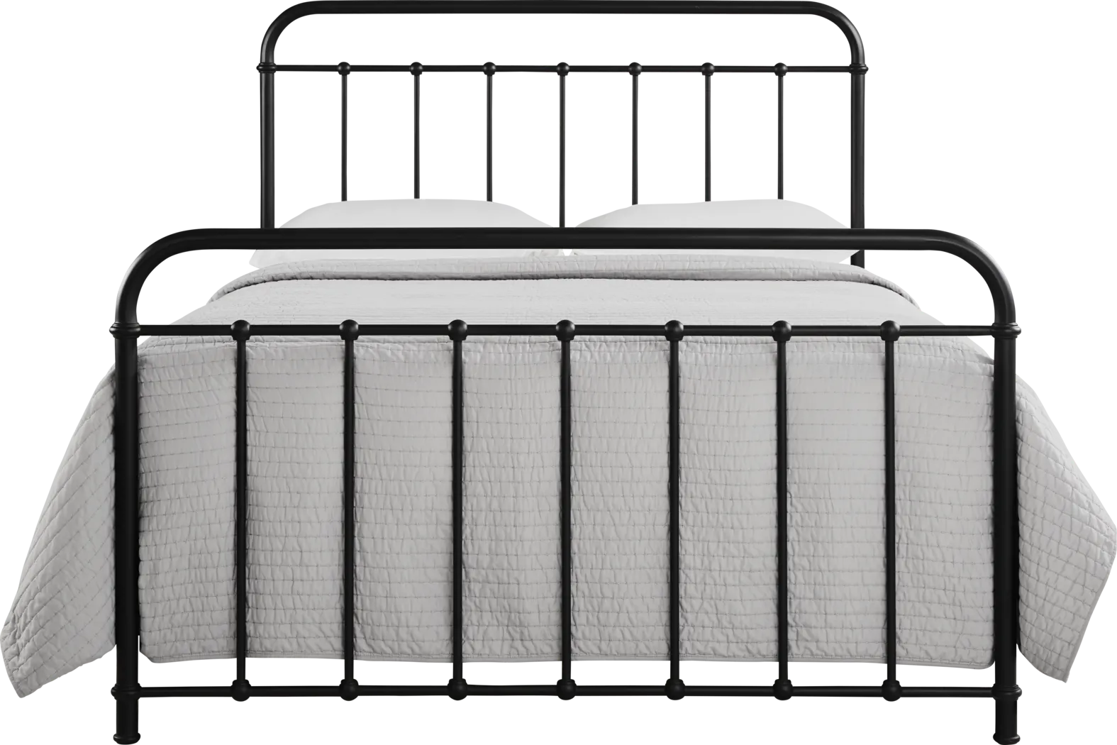 Atticus Black Queen Metal Bed - Thumbnail - Image 1