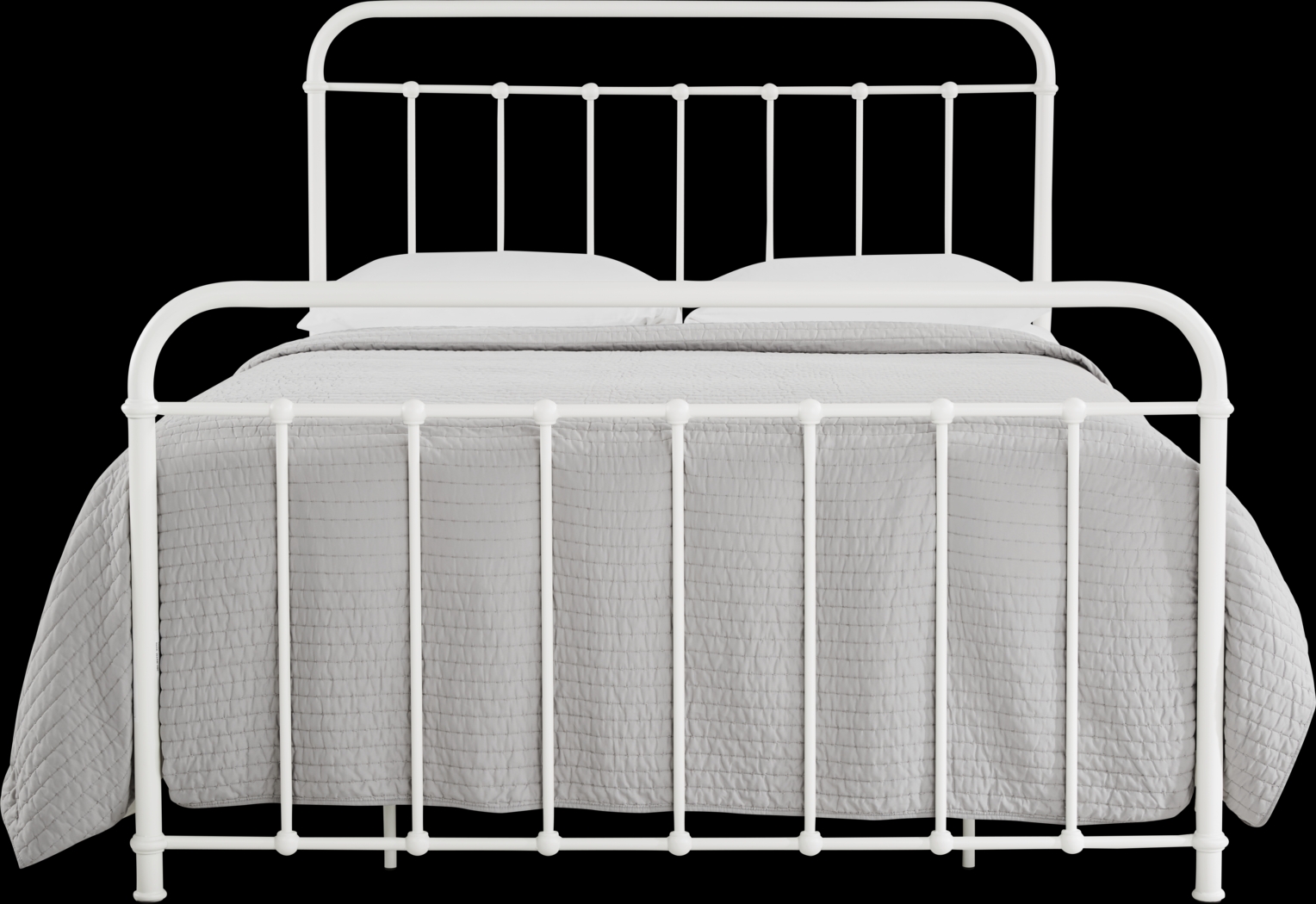 Atticus White King Metal Bed - Thumbnail - Image 1
